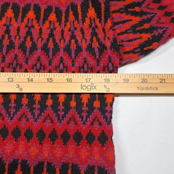 Womens Icelandic Wool Sweater Hoodie Fair Isle 1960s Sweden Hans Heitsch S VTG - Picture 7 of 8